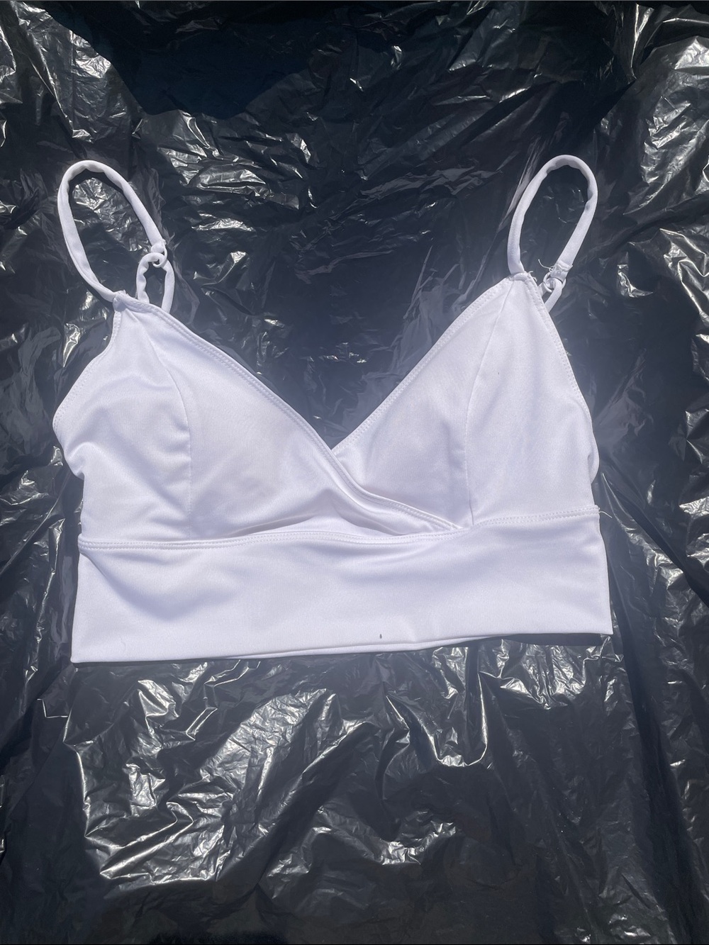 White Spaghetti Strap Bralette Top size medium
